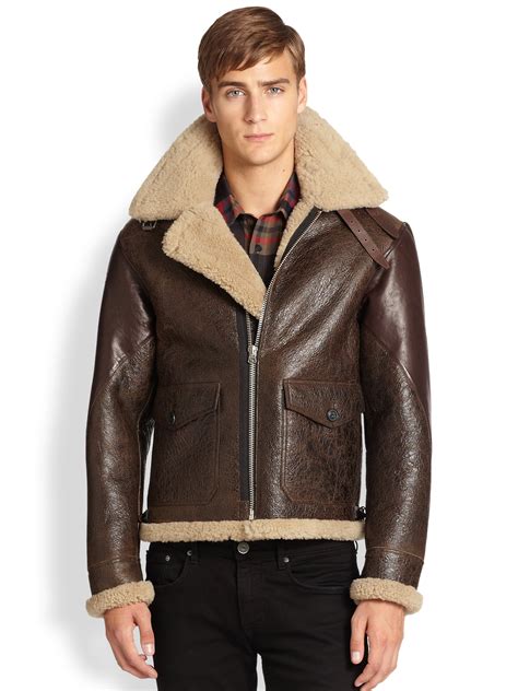 burberry shearling and leather jacket|burberry men's shearling jacket.